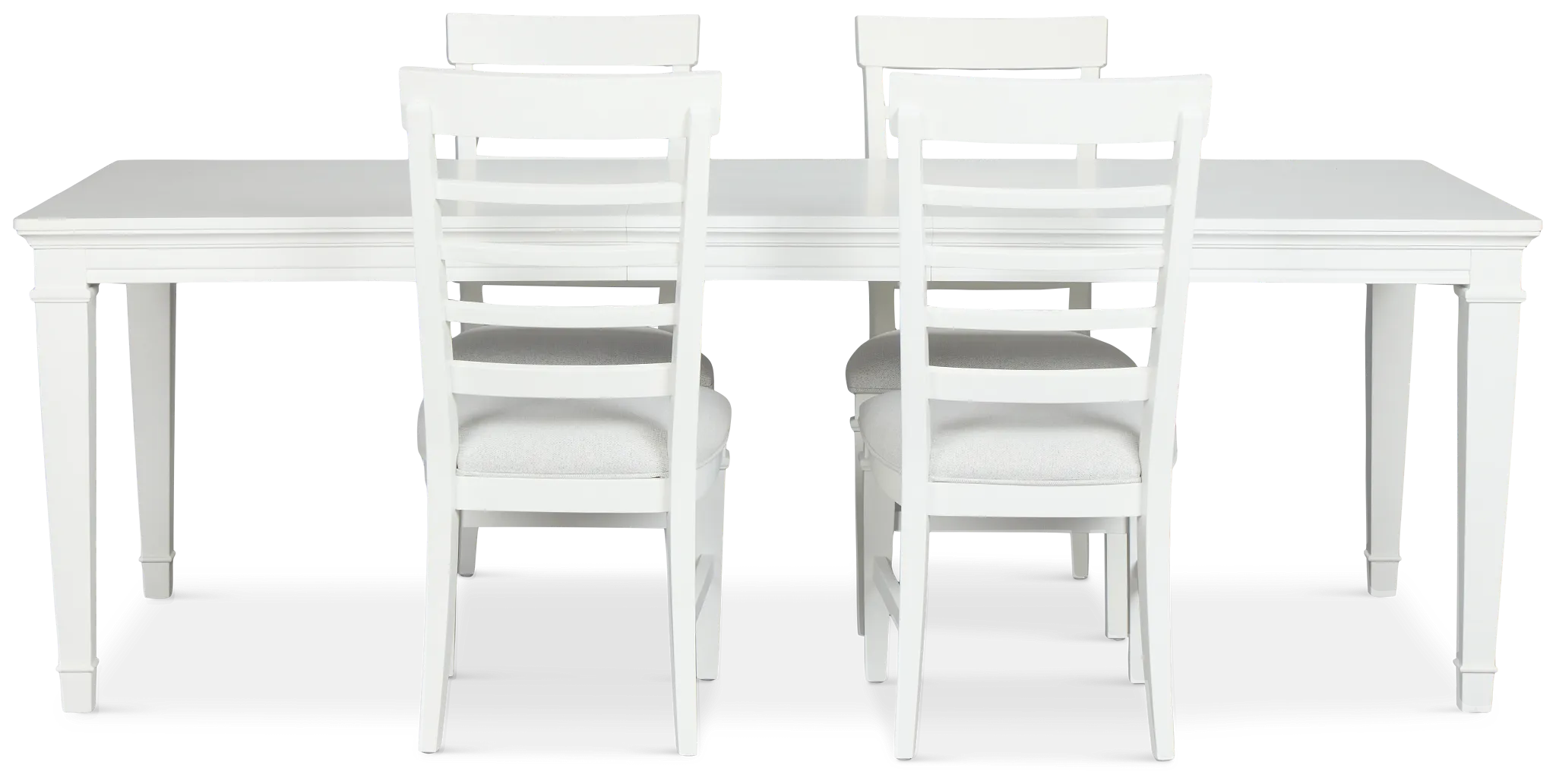 Cape Cod Ivory Rect Table & 4 Upholstered Chairs