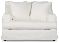 Marren White Fabric Chair