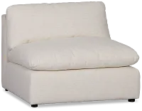 Serena White Fabric Armless Chair