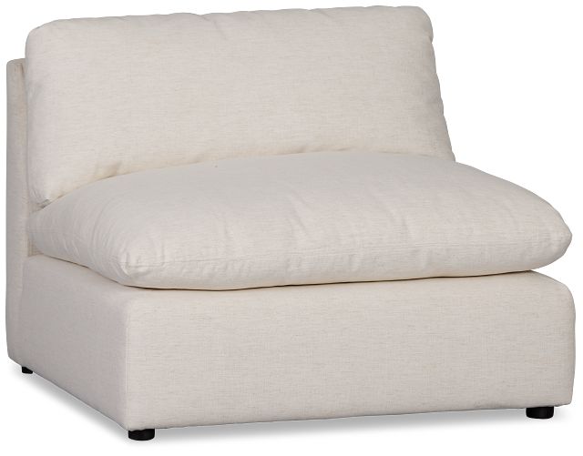 Serena White Fabric Armless Chair