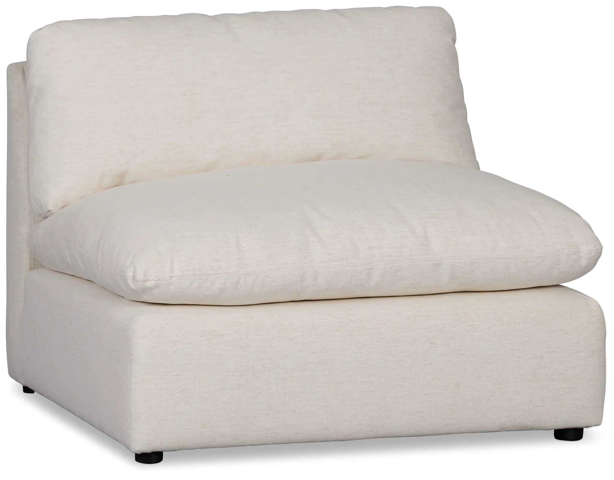 Serena White Fabric Armless Chair