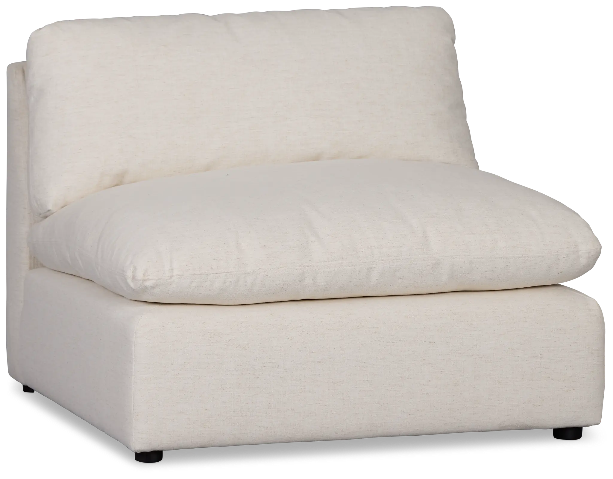 Serena White Fabric Armless Chair Serena White Fabric Armless Chair