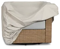 Montecito Light Tone Swivel Chair With Light Beige Cushions