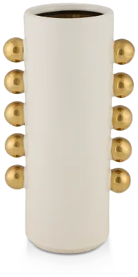 Knobs White Large Vase