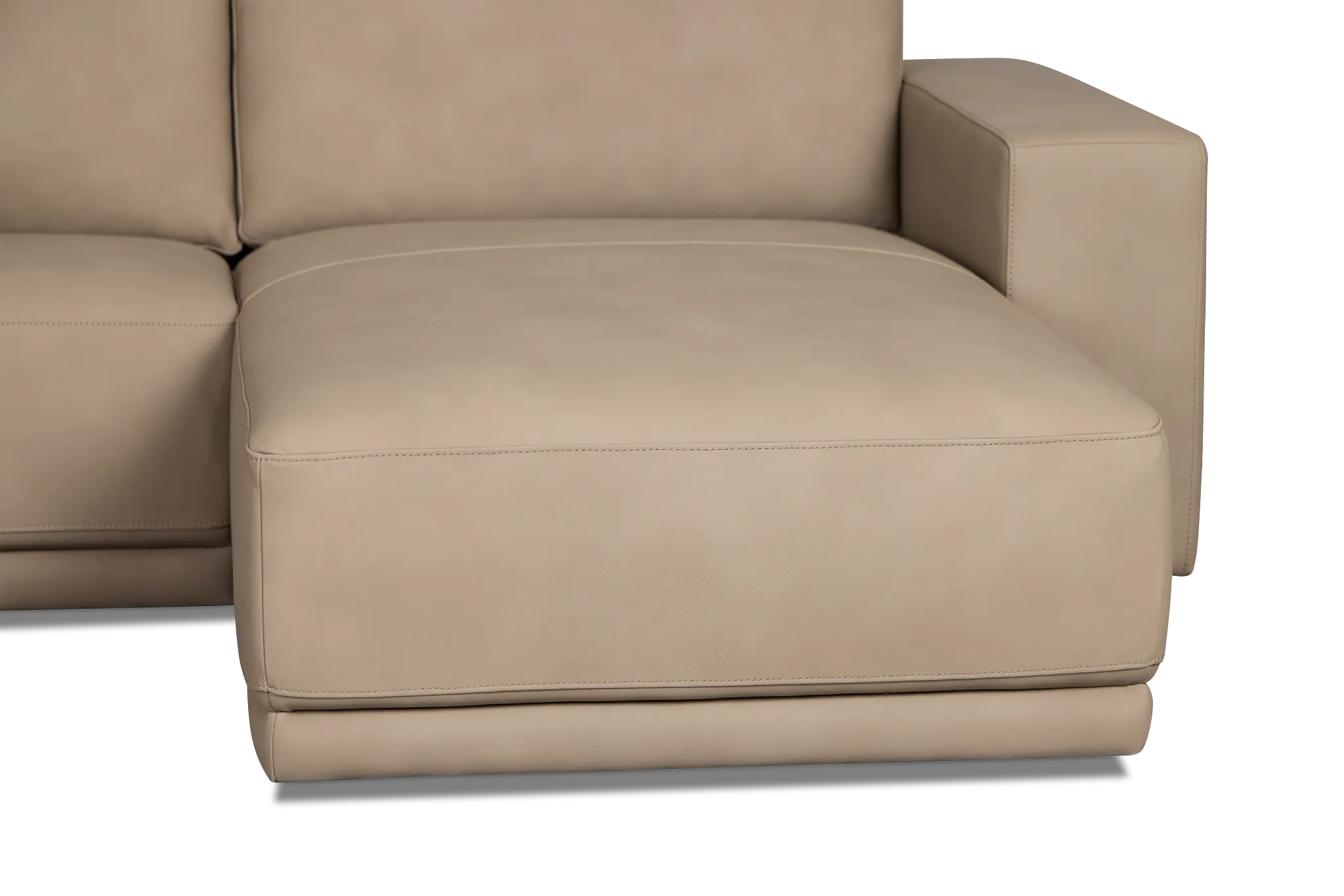 Kellan Taupe Leather Right Chaise Sectional