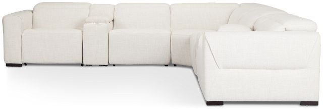 Ellis Light Beige Fabric Large Dual Power Reclining Two-arm Sectional