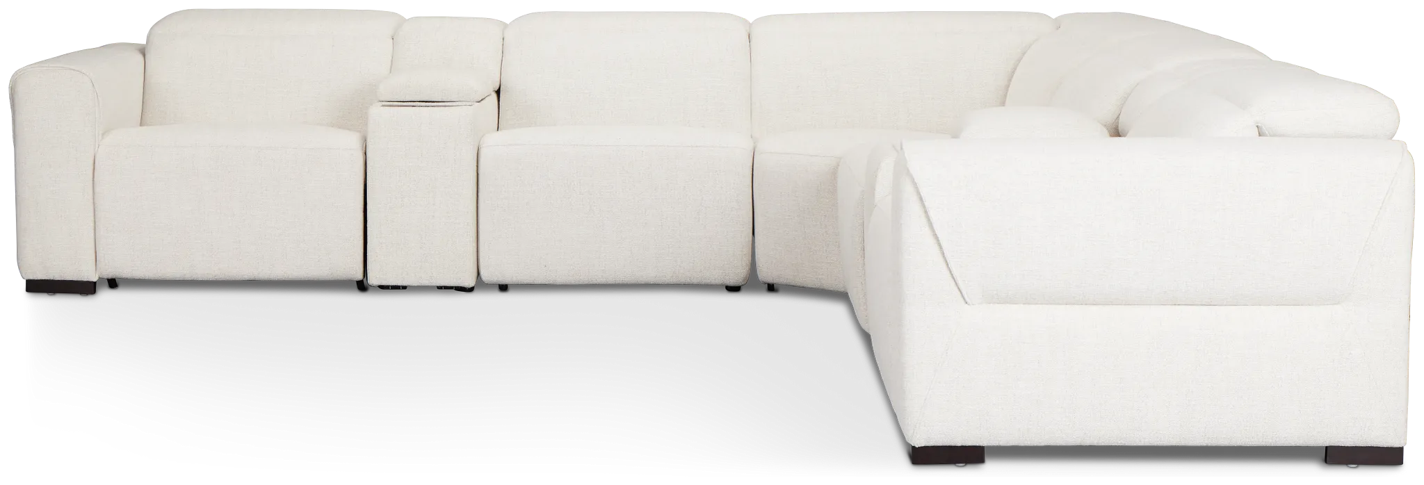 Ellis Light Beige Fabric Large Dual Power Reclining Two-arm Sectional