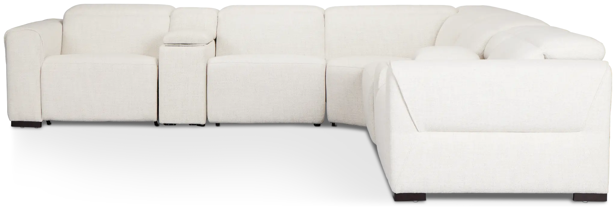 Ellis Light Beige Fabric Large Dual Power Reclining Two-arm Sectional Ellis Light Beige Fabric Large Dual Power Reclining Two-arm Sectional