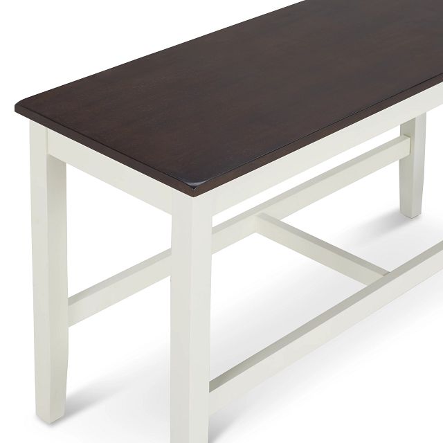Santos White Two-tone High Table, 2 Barstools & High Bench