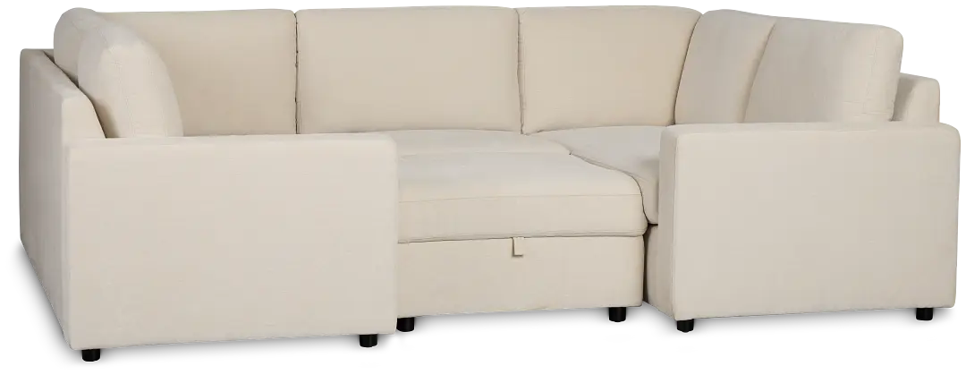 Addie Beige Fabric 6-piece Pit Storage Sectional Addie Beige Fabric 6-piece Pit Storage Sectional