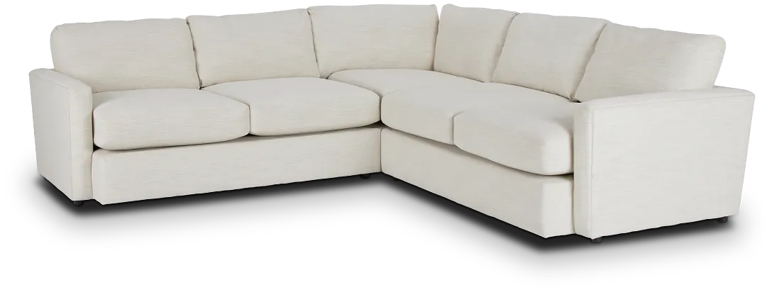 Noah Ivory Fabric Small Two-arm Sectional