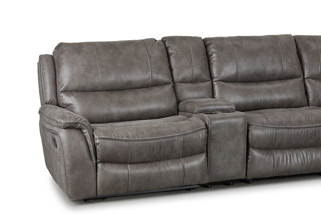 Dober Dark Gray Micro Large Dual Manually Reclining Two-arm Sectional
