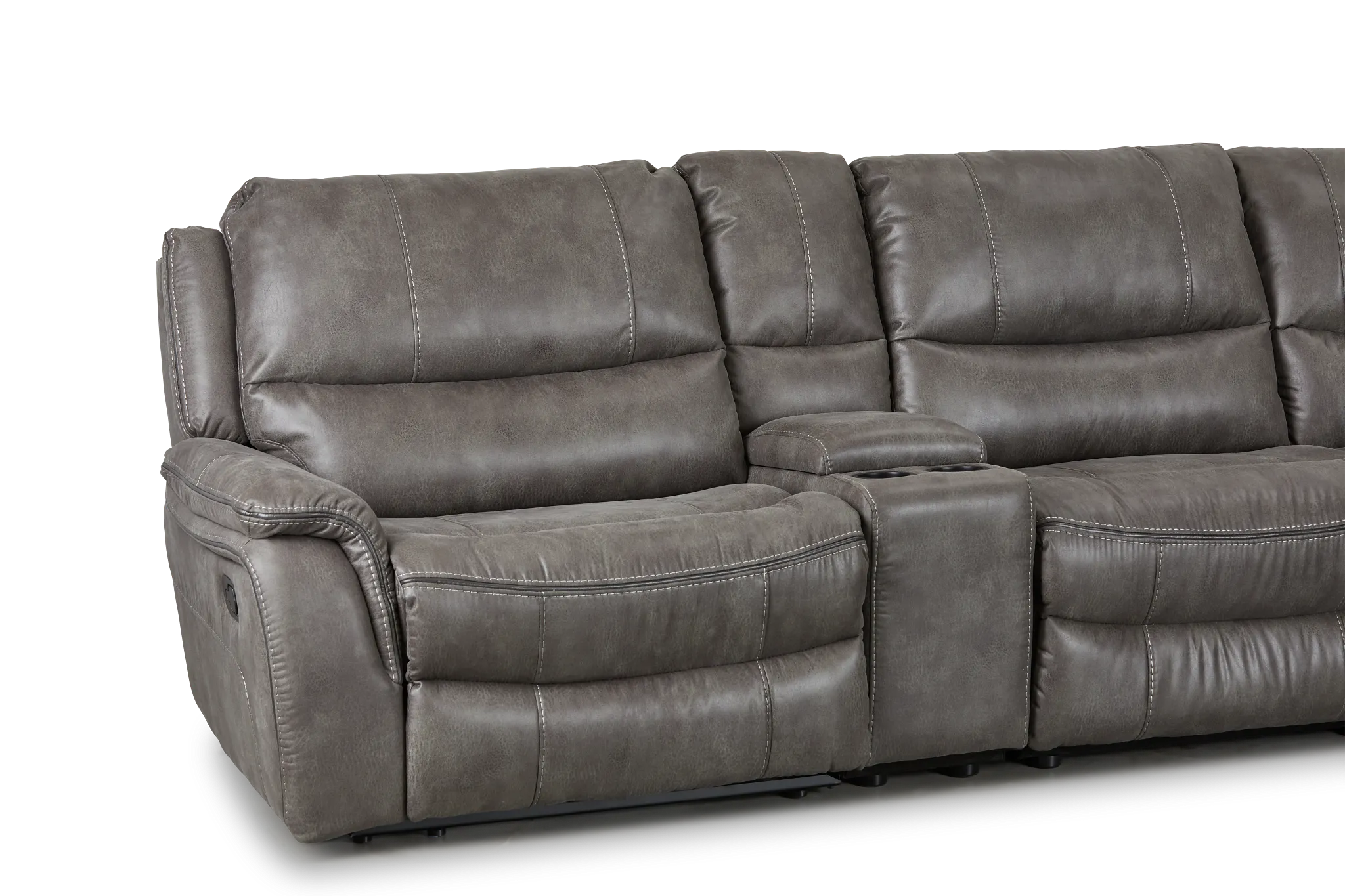 Dober Dark Gray Micro Large Dual Manually Reclining Two-arm Sectional