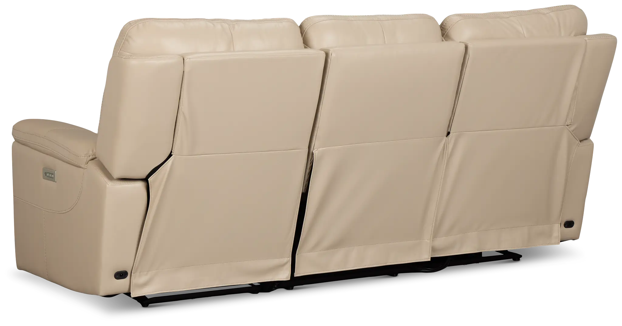 Fallon Beige Lthr/vinyl Power Reclining Sofa W/ Massage Fallon Beige Lthr/vinyl Power Reclining Sofa W/ Massage