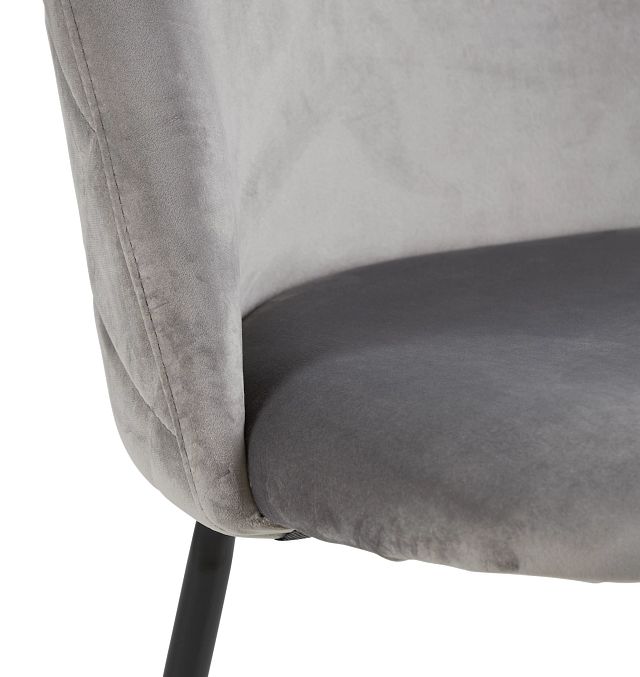Capri Gray Upholstered Side Chair W/ Black Legs (5)