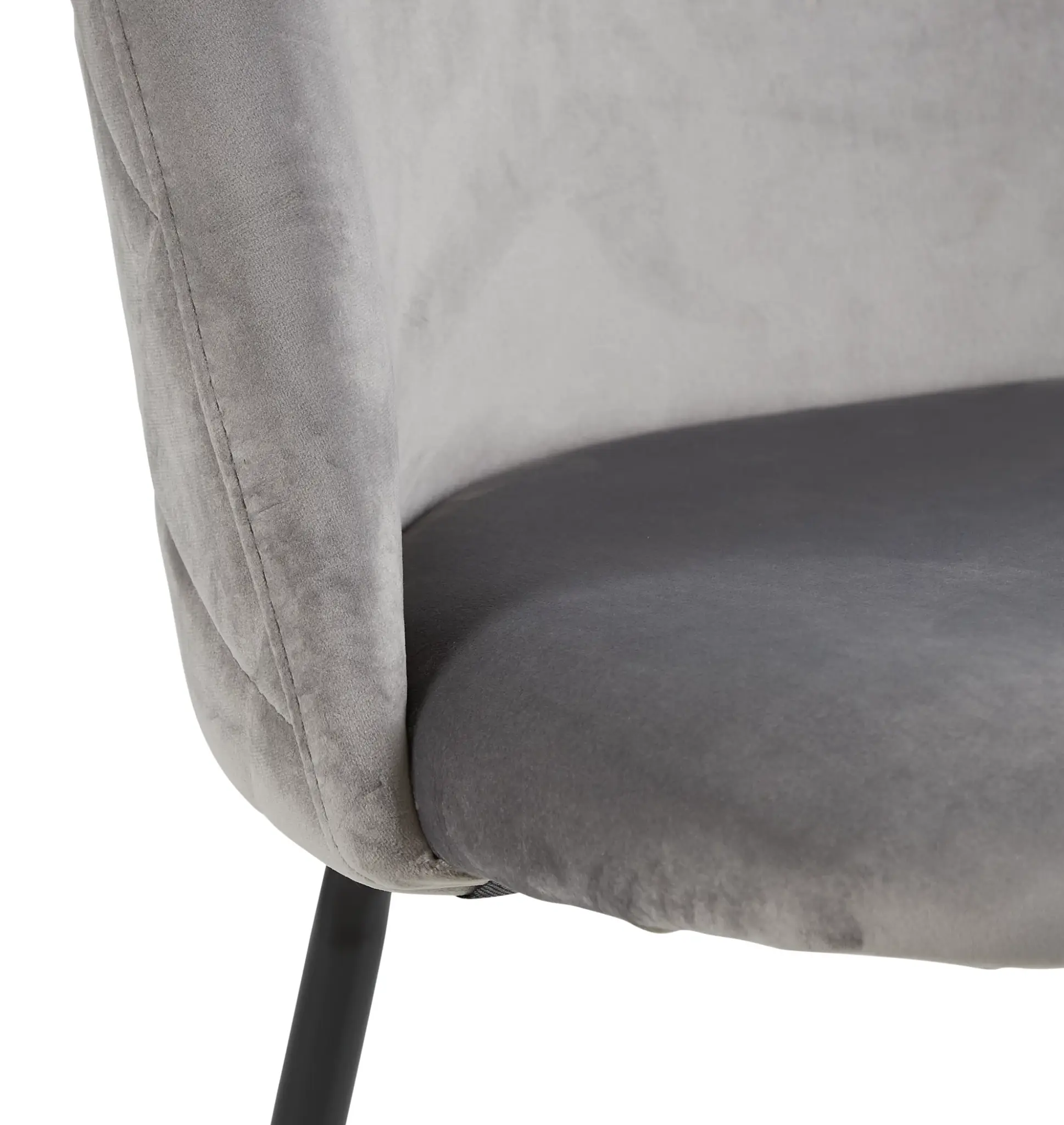 Capri Gray Velvet Upholstered Side Chair W/ Black Legs Capri Gray Velvet Upholstered Side Chair W/ Black Legs