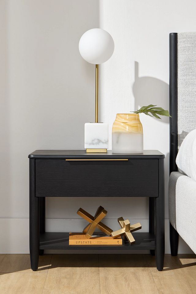 Stockton Black Large Drawer Nightstand