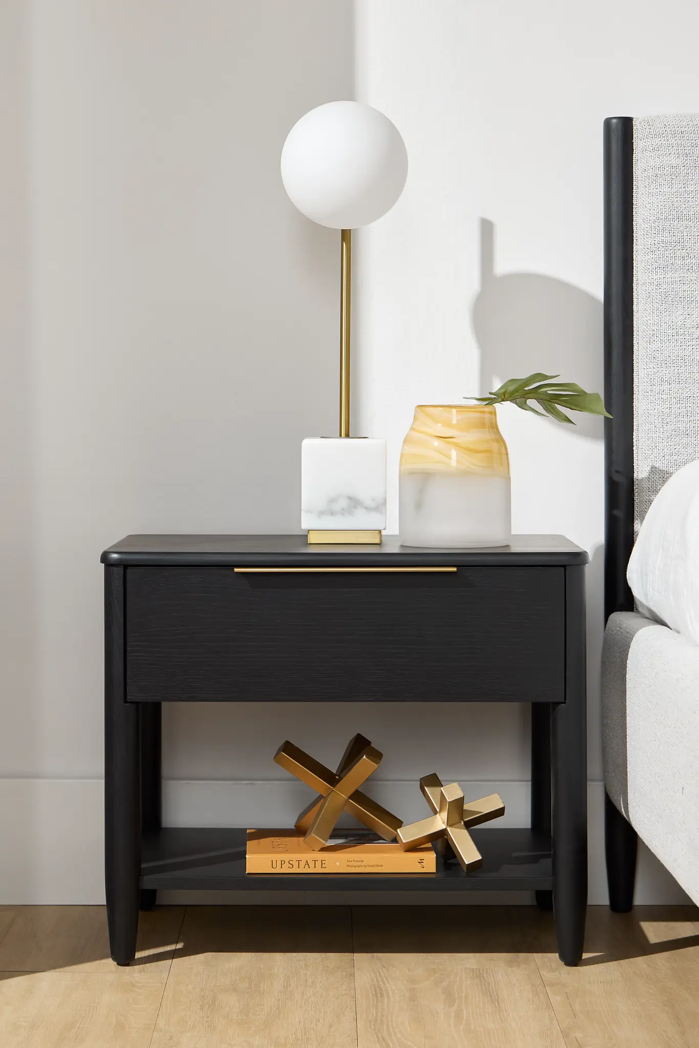 Stockton Black Large Drawer Nightstand Stockton Black Large Drawer Nightstand