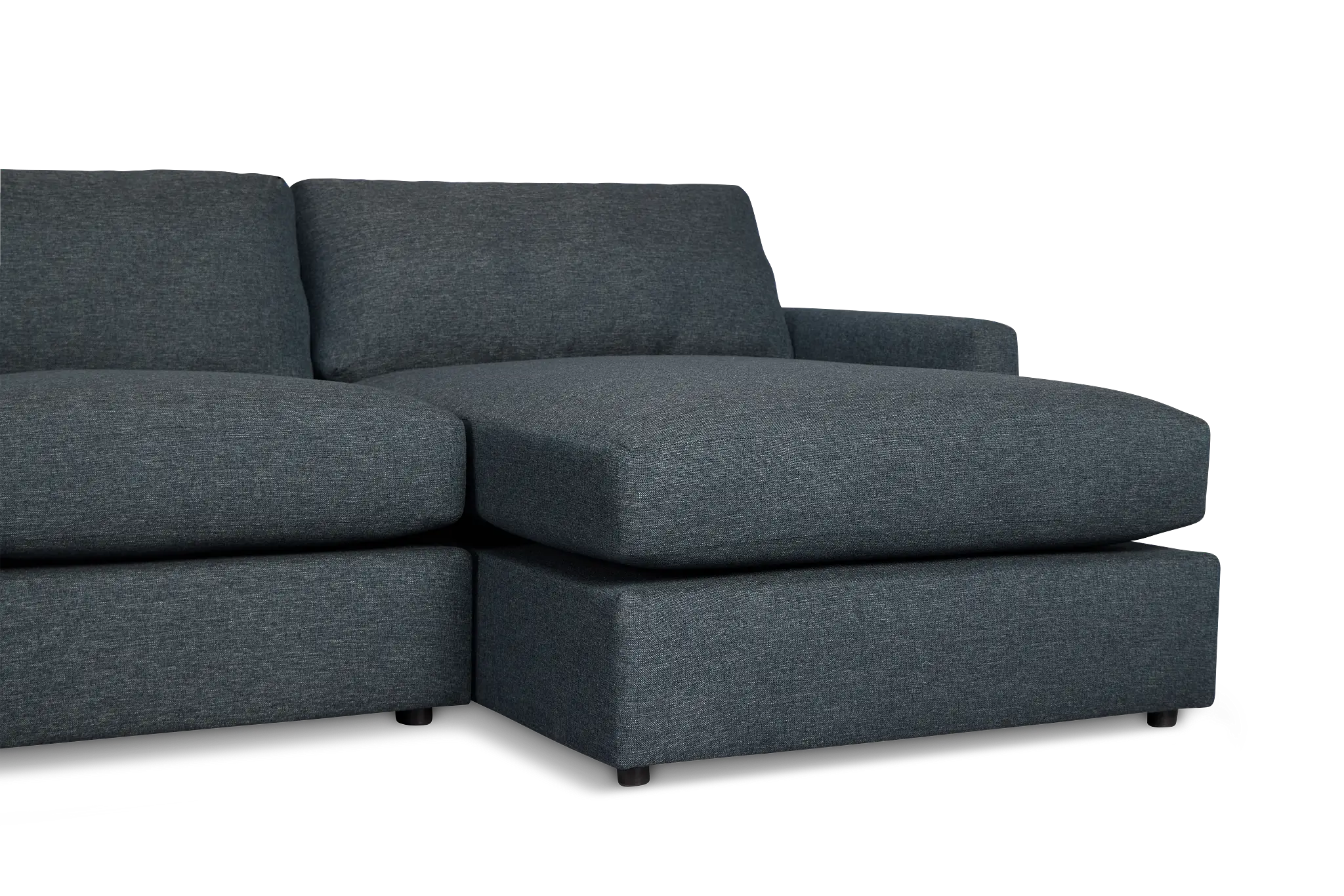 Noah Dark Blue Fabric Large Right Chaise Sectional Noah Dark Blue Fabric Large Right Chaise Sectional