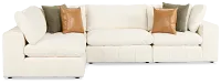 Cruz White Fabric 4-piece Modular Sectional