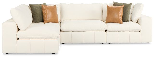 Cruz White Fabric 4-piece Modular Sectional