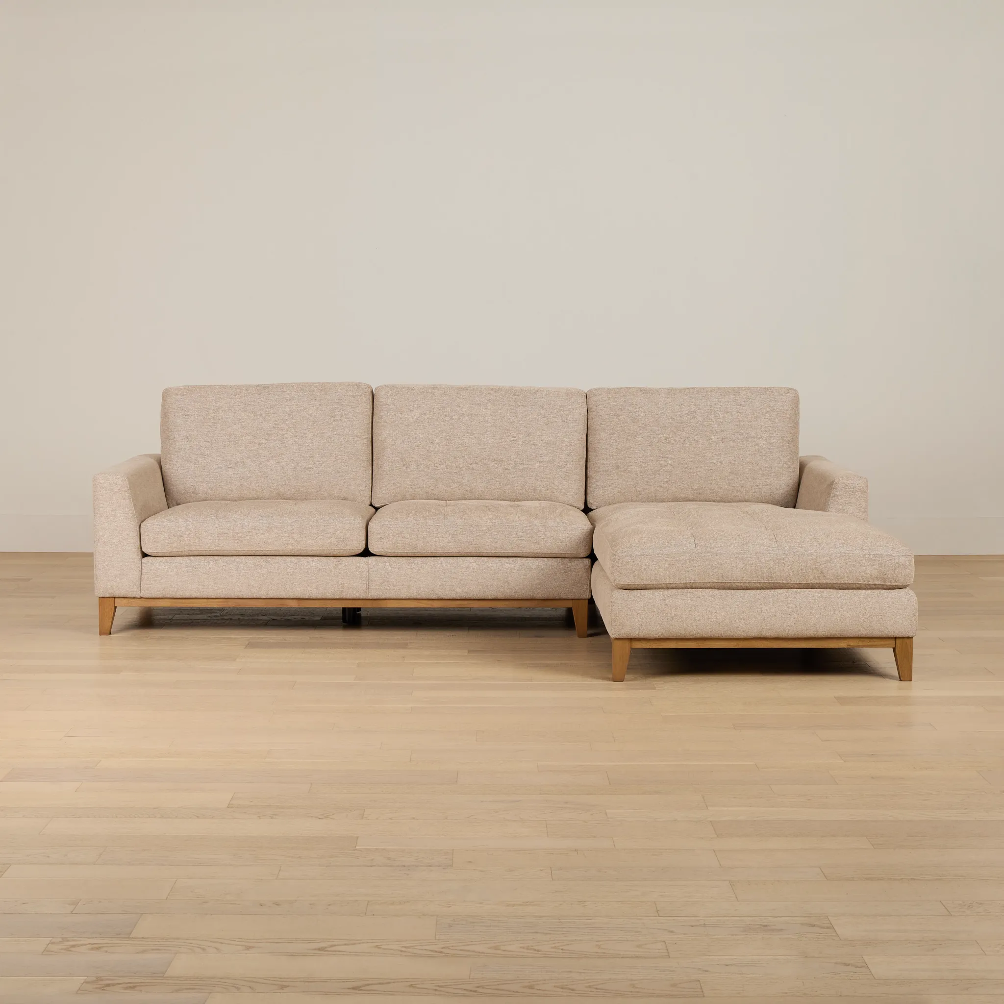 Maisie Light Brown Fabric Right Chaise Sectional