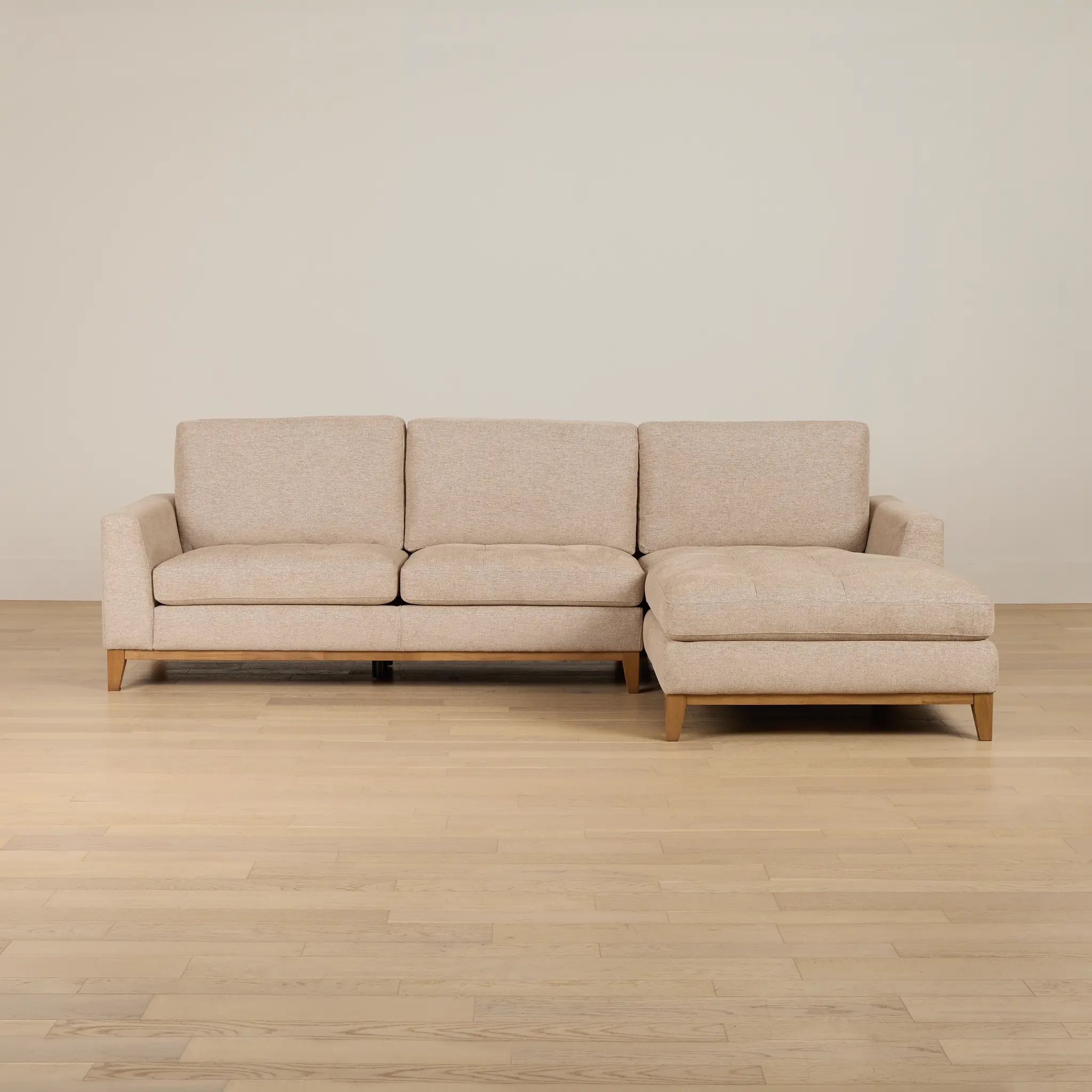 Maisie Light Brown Fabric Right Chaise Sectional Maisie Light Brown Fabric Right Chaise Sectional