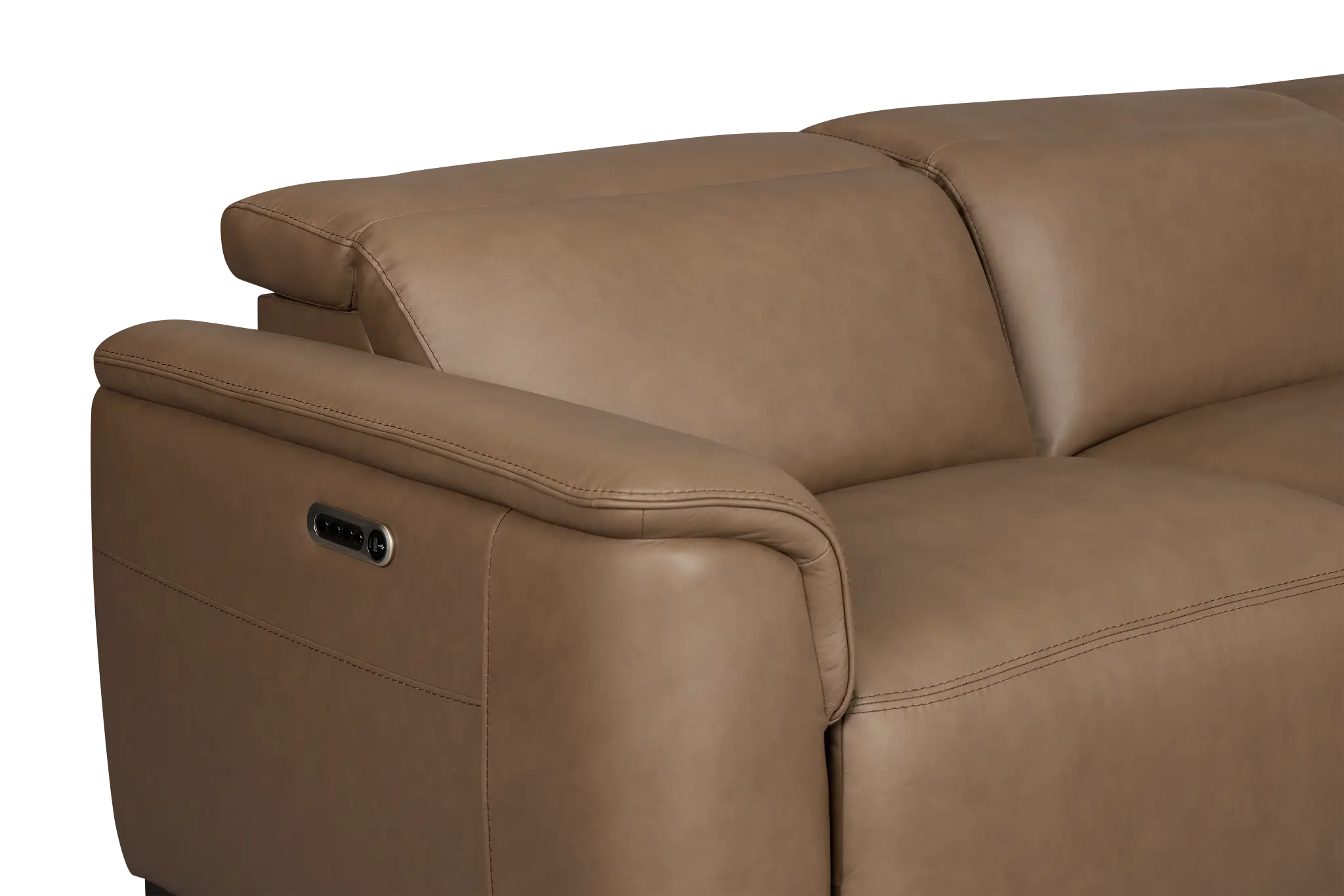 Brodie Dark Brown Lthr/vinyl Small Dual Power Reclining Two-arm Sectional Brodie Dark Brown Lthr/vinyl Small Dual Power Reclining Two-arm Sectional