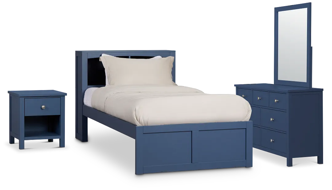 Charleston Dark Blue Bookcase Bedroom