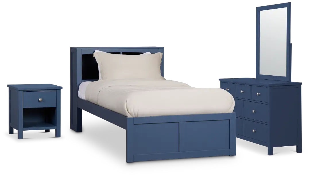 Charleston Dark Blue Bookcase Bedroom Charleston Dark Blue Bookcase Bedroom