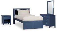 Charleston Dark Blue Bookcase Bedroom