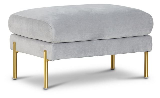 Bella Gray Velvet Ottoman