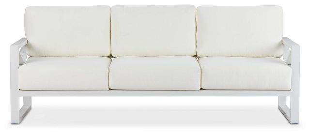 Linear White Aluminum Sofa