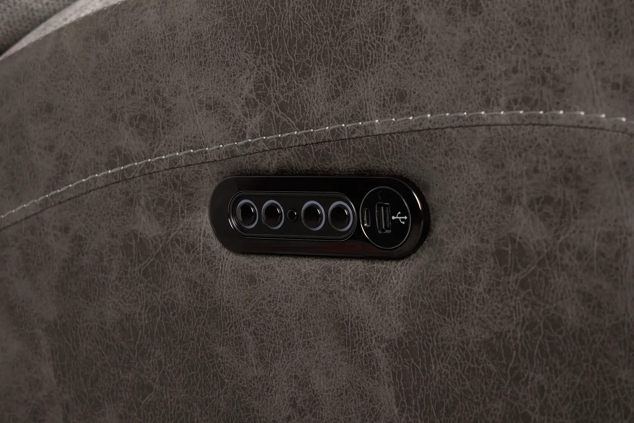 Travis Gray Fabric Large Dual Power Reclining Two-arm Sectional Travis Gray Fabric Large Dual Power Reclining Two-arm Sectional