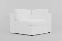 Destin Suave White Fabric Corner Chair