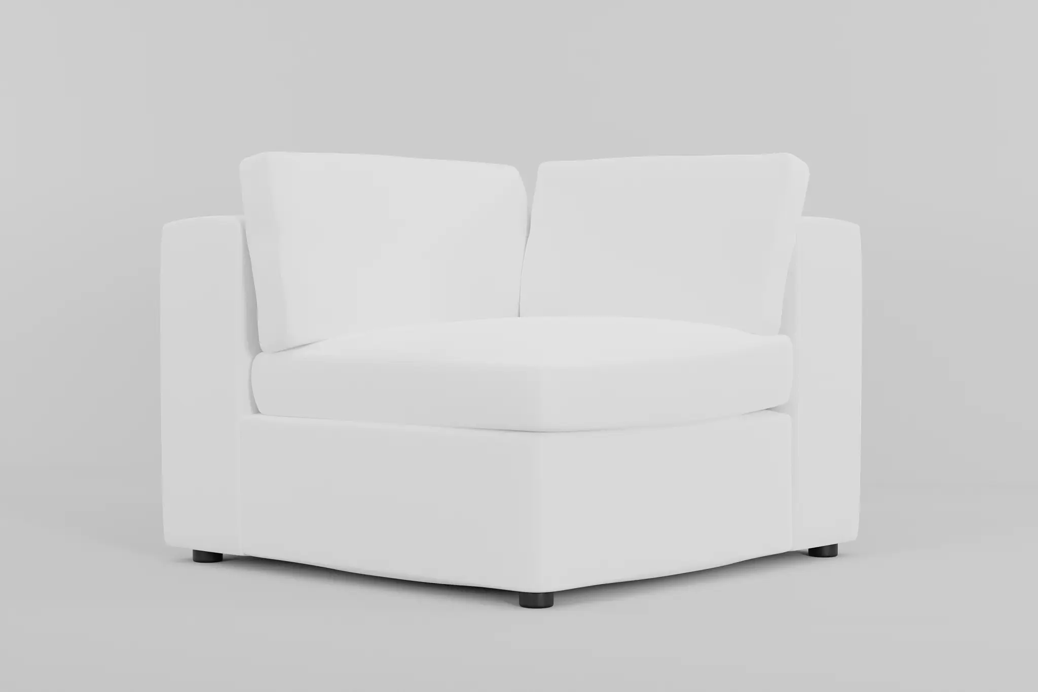 Destin Suave White Fabric Corner Chair Destin Suave White Fabric Corner Chair