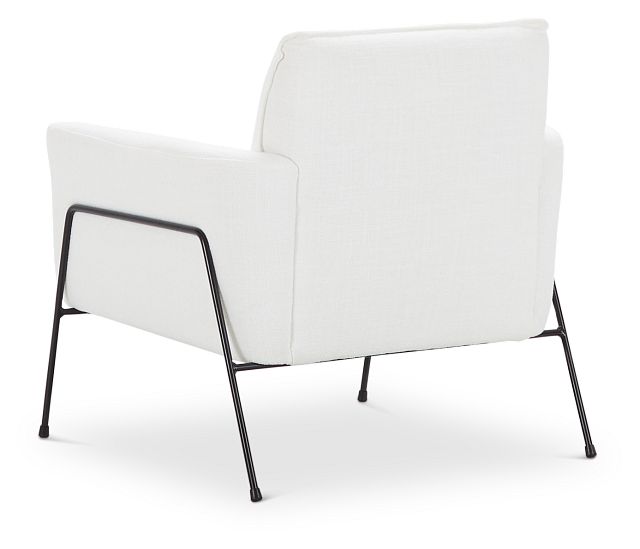 white fabric arm chair