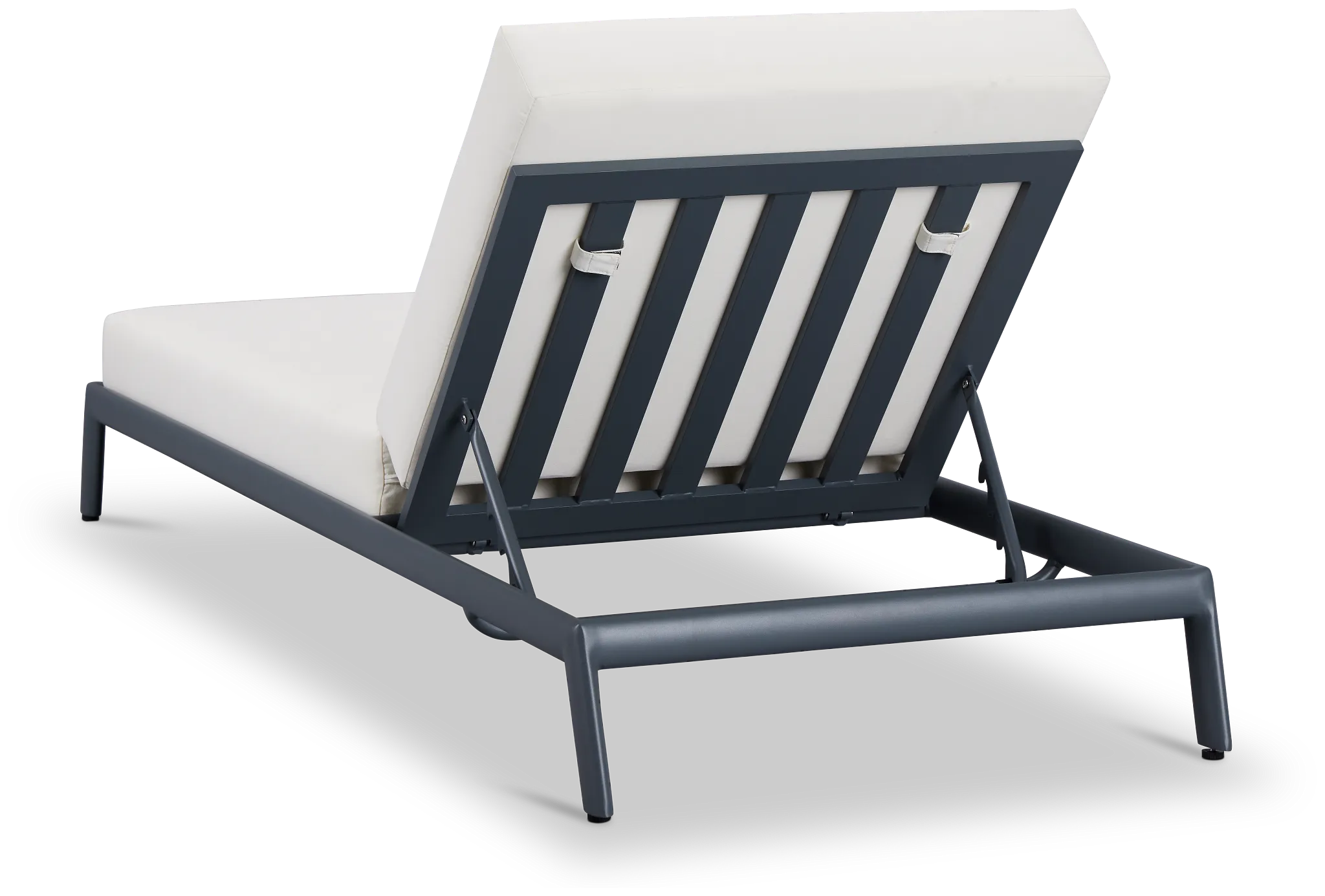 Tortuga Gray White Cushioned Chaise