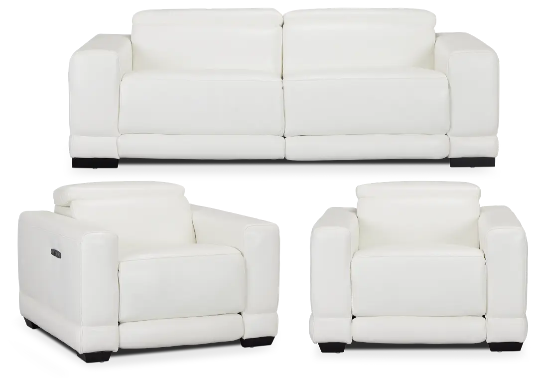 Lombardy White Micro Power Reclining Living Room Lombardy White Micro Power Reclining Living Room