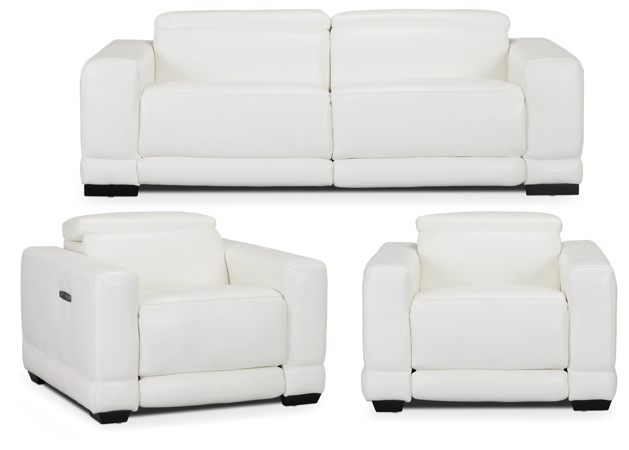 Lombardy White Micro Power Reclining Living Room