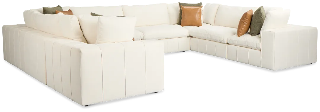 Cruz White Fabric 8-piece Modular Sectional