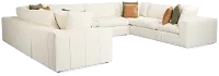 Cruz White Fabric 8-piece Modular Sectional