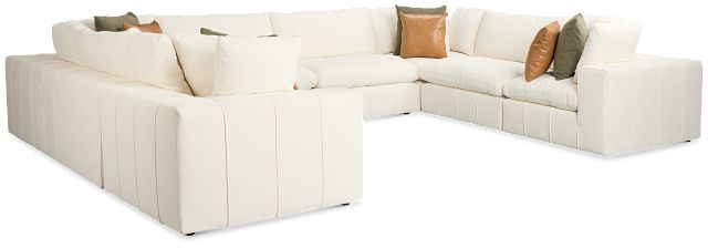 Cruz White Fabric 8-piece Modular Sectional