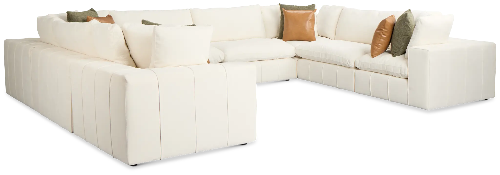 Cruz White Fabric 8-piece Modular Sectional Cruz White Fabric 8-piece Modular Sectional