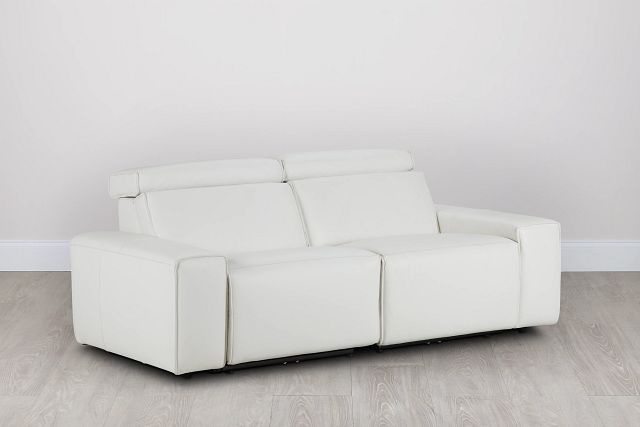 Carmelo White Leather Power Reclining Sofa (2)