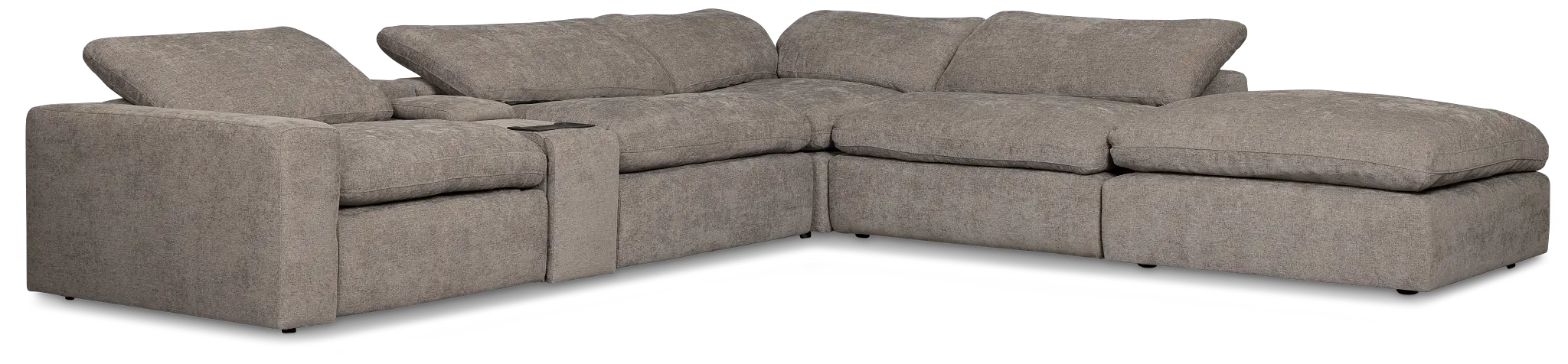 Drift Dark Gray Fabric Large Dual Power Right Bumper Sectional Drift Dark Gray Fabric Large Dual Power Right Bumper Sectional