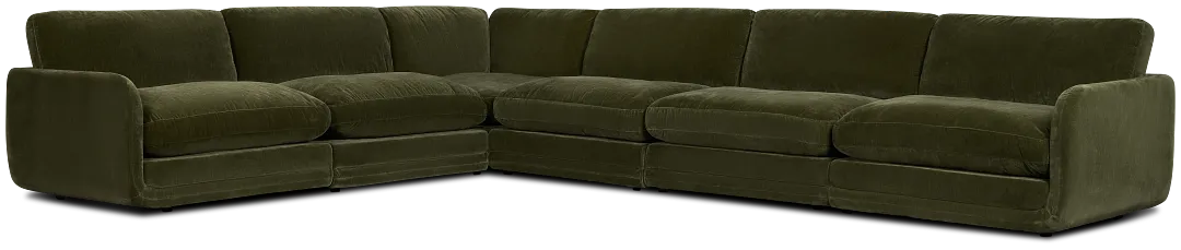 Jules Green Velvet 6-piece Modular Sectional