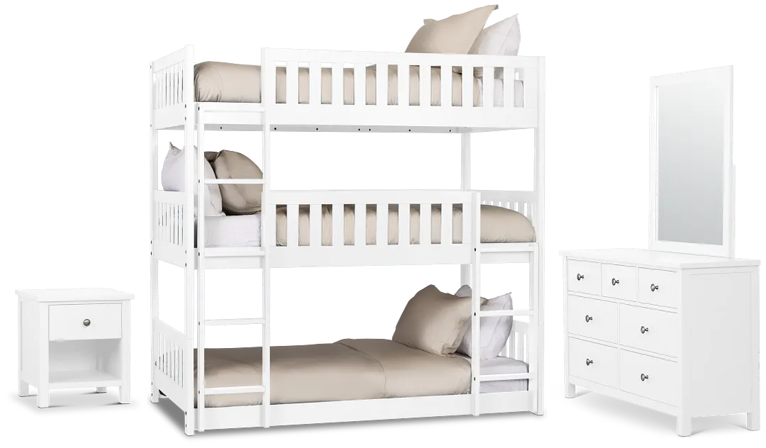Charleston White Triple Bunk Bedroom