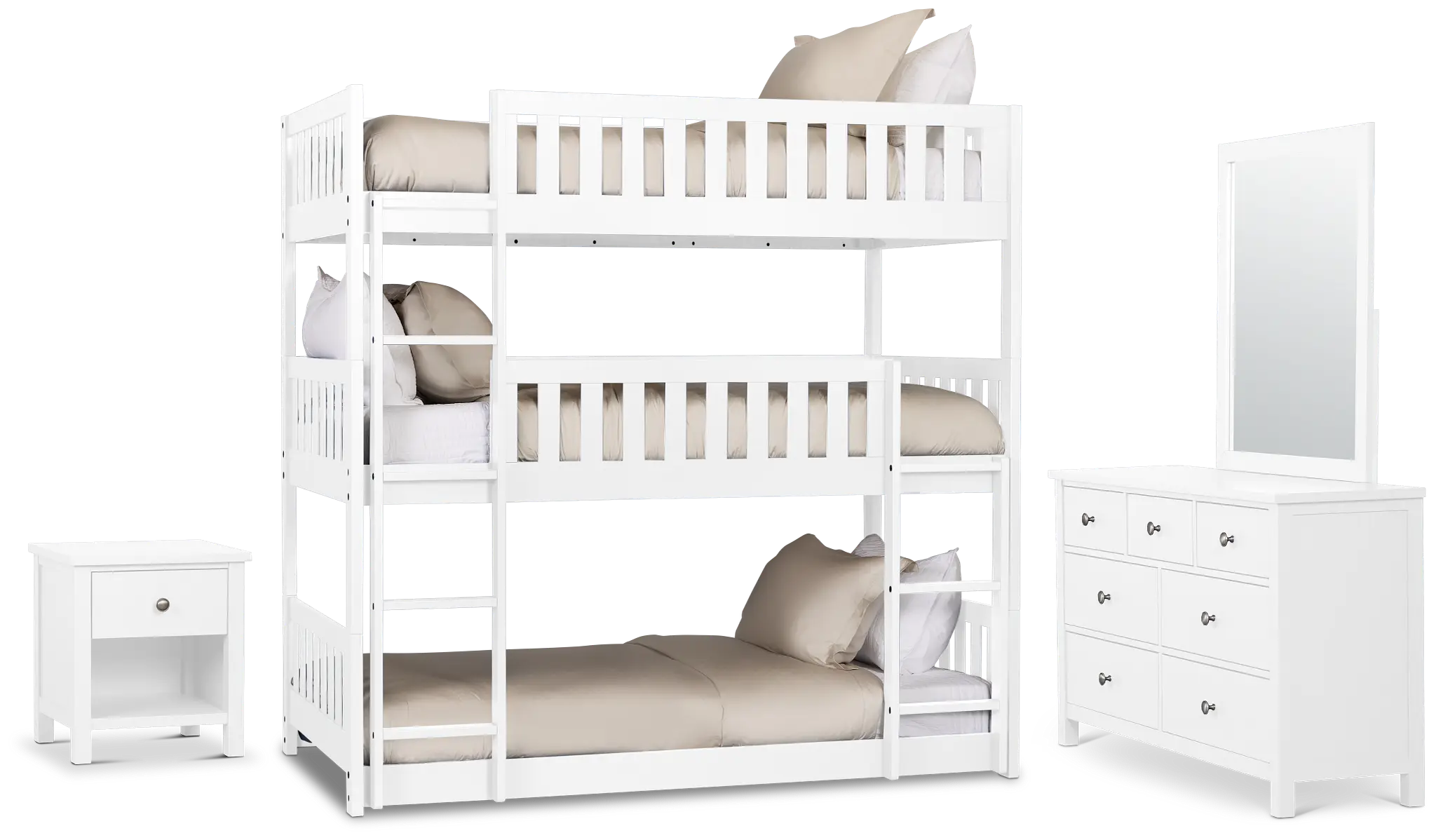 Charleston White Triple Bunk Bedroom Charleston White Triple Bunk Bedroom