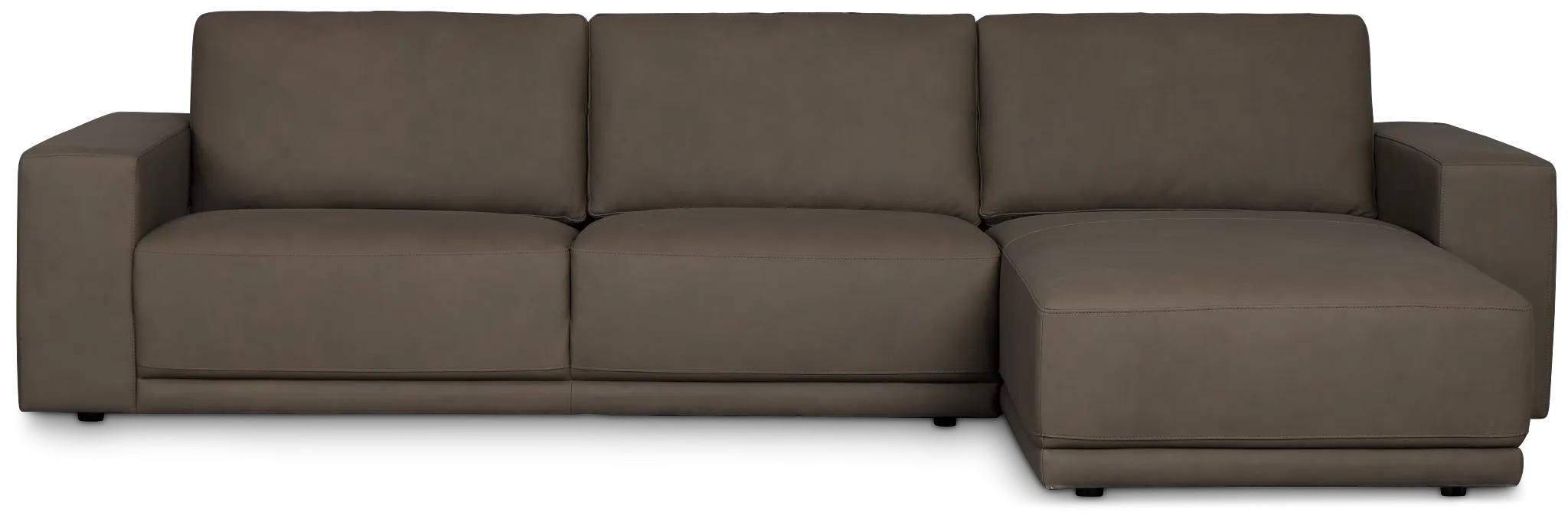 Kellan Dark Gray Leather Right Chaise Sectional